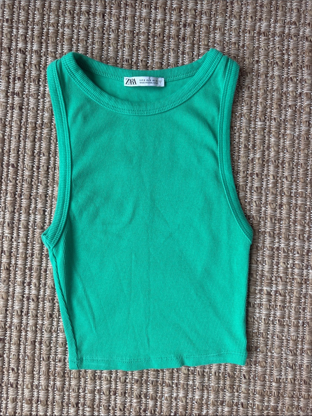 Zara green Ribbed Sleeveless Tank